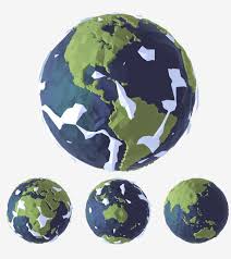 Low Poly Earth Accurate Map With Clouds Animatable 3docean Item For Sale Cartoon Clouds Clouds Earth