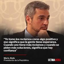 Finalmente, Mario Abdo dijo que su gestión soporta mucha gente “que habla  de balde”, por lo que su equipo se enfoca en solucionar los problemas de la  población para reconstruir la confianza