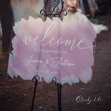 More images for how to sign a painting in acrylic » Water Color Painting Acrylic Wedding Welcome Sign Brushed Back Cs045