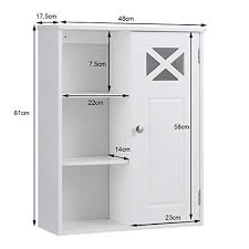 Costway Hangeschrank Aus Holz Badezimmerschrank Hangend Wandschrank Weiss Badschrank Mit Verstellbarem Einlege In 2020 Badezimmer Schrank Kuchenschrank Regal Schrank