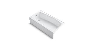 Set the tip of the screwdriver underneath the lip of the loosened drain if you need some leverage as you pull it out. K 715 Villager 60 X 30 1 4 Alcove Commercial Bath With Left Hand Drain Kohler
