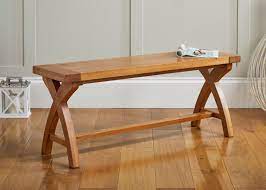 And, it's even better when you have your favorite people to enjoy it with. 120cm Solid Oak Bench Cross Leg Free Delivery Top Furniture