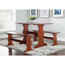 linon chelsea wood dining nook bench in
