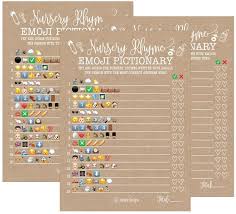 Many were content with the life they lived and items they had, while others were attempting to construct boats to. Buy 25 Rustic Emoji Nursery Rhyme Baby Shower Game Party Ideas For Pictionary Quiz Boys Girls Kids Men Women And Couples Cute Classic Bundle Pack Set Gender Neutral Unisex Fun Coed Guessing