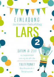 Einladungskarte Zum 2 Geburtstag Mit Frohlichem Waldtier Und Blau Grunen Konfetti Einladung Kindergeburtstag Einladungen Vorlage Einladung Kindergeburtstag