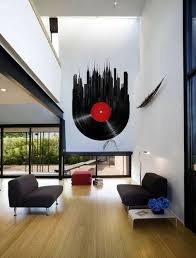 Schallplatten Wandgestaltung Mit Farbe Wand Streichen Ideen Musikalisch Studioeinrichtung Wande Streichen Ideen Wande Streichen