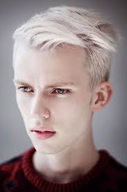 Guys with blonde hair look great in softer shades so once you've made the switch to blonde, you should give light coloured jackets a go or even finally try out. Platinum White Hair Men Short Novocom Top