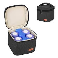 Amazon Com Curmio Breastmilk Cooler Bag For Four Bottles Up To 5 Oz Insulated Baby Bottle Bag Perfect For Daycare Travel Nursing Mom Bag Only Black Baby