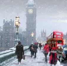 Snowy Day London By Richard Macneil Pintura Art Artwit Twitart London City Snow Fineart Painting London Art Winter Art Landscape Pictures
