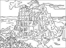 coloriage la tour de babel les pieds dans l eau histoire art renne