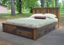 Beds pictured with an 10 thick mattress. Bed Frame Rustic Platform Bed Bed Frame With Drawers Rustic Storage Bed