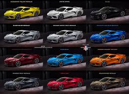 color options on the new c8 corvette corvette corvette