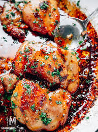 Baked Honey Garlic Chicken Thighs In 2020 Honey Garlic Chicken Thighs Baked Honey Garlic Chicken Honey Garlic Chicken