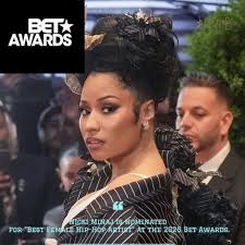 Nicki Minaj is nominated for “Best Female Hip-Hop Artist” at the 2025 Bet  Awards.