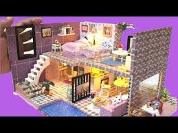 Diy Miniature Dollhouse Barbie Dreamhouse With Twin Beds Barbie And Chelsea Youtube Barbie Dream House Dollhouse Miniatures Doll House