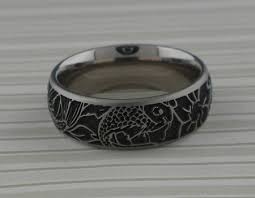Titanium Koi Carp Wedding Ring Titanium Wedding Rings Wedding Rings Unique Wedding Rings