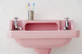how to decorate a pink bathroom sink