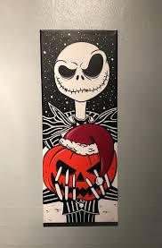 Jack Skeleington Canvas 3 Pumkinpaintideas Jack Skeleington Canvas 3 Canvas J In 2020 Nightmare Before Christmas Drawings Small Canvas Art Halloween Painting