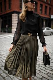 Check spelling or type a new query. Gold Metallic Pleated Midi Skirt Black Dot High Neck Top Gucci Wide Waist Belt Classic Style Fashion Work Wear Blog Nyc8 Memorandum Nyc Fashion Lifestyle Blog For The Working Girl