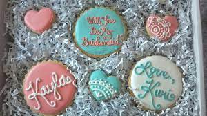 Will You Be My Bridesmaid Sugar Cookies With Royal Icing I Created And Shipped To Ask My Bridesmaid Bridesmaid Cookies Wedding Cookies Royal Icing Cookies
