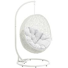 hide outdoor patio swing chair with stand in white in 2021 swinging chair patio swing chair egg swing chair