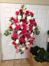 Maybe you would like to learn more about one of these? Silk Funeral Spray Using Hot Pink Red And White Roses White Larkspur Pink And White Filler Flowers With P Red And White Roses Funeral Flowers White Larkspur