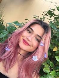 Rose Pink Hair With Flowers Do You Feel The Whimsical Soul Inside Pale Skin Hair Color Rose Pink Hair Hair Color For Fair Skin
