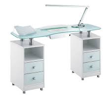 Manicure Table With Aspirator Tempered Glass Top Beauty Salon Furniture Made In Italy Nail Dust Sunction Manicure Table Nail Salon Decor Nail Salon Design