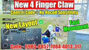 New Best 4 Finger Claw Pubg Mobile Gyroscope With Control Code In 2021 Pubg 4 Finger Claw Bgmi Youtube