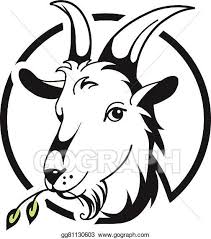 Black And White Goat Images Clip Art Vector Stock Head Of Goat On White Background Stock Clip Art Gg81130603 Gograph Goat Art Goat Logo Art