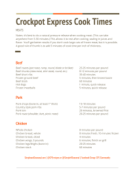 crock pot express crock multi cooker cook times in 2019