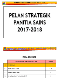 Sumber insan cemerlang visi sains dan matematik sumber insan cemerlang. Pelan Strategik Panitia Sains 2017