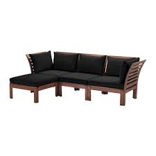 applaro 3 seat modular sofa outdoor with footstool brown stained brown stained black hallo black ikea outdoor lounge furniture outdoor sofa ikea outdoor