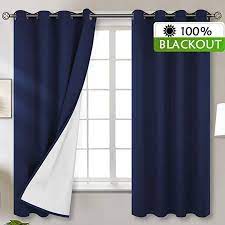Bgment Total Blackout Curtains With Coated Lining Grommets Thermal Insulated Room Darkening Curtain For Bedroo Curtains Room Darkening Curtains Room Darkening