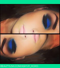 The most feminine of colors is having a moment, with pink eye makeup looks really astounding on instagram it registers as slightly lavender in some lights, so it is perfect for cooler eye makeup looks that also involve blues and purples. Bold Blue Eyeshadow And Pale Pink Lip Ashley S S Ash13y Xoxo Photo Beautylish