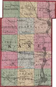 Kane County Illinois 1870 Map Aurora Batavia St Charles Elgin Carpentersville Clintonville Dundee Geneva Kaneville Kane County Elgin Illinois Illinois
