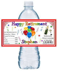Give us a call, we'll print any size, shape or volume. 20 Retirement Party Water Bottle Labels Water Party Water Bottle Labels Bottle