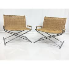 And delivers an upscale look at an unbeatable value. Bennett Ward Chrome Woven Rattan Lounge Chairs Sled Chairs Mutualart