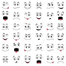 52369873 Cartoon Faces With Different Expressions Featuring The Eyes And Mouth Design Elements On Whit Smiley Zeichnen Gesicht Malen Cartoon Gesichter Zeichnen