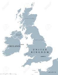 Transport gratuit vers la france et l'europe. Carte Politique Irlande Et Royaume Uni Avec Les Capitales Dublin Et Londres Et Avec Des Frontieres Nationales Illustration De Gris Iles Britanniques Avec L Etiquetage Anglais Et Mise A L Echelle Sur Fond Blanc Clip