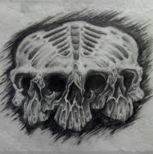3 Skulls Tattoo Drawing Skull Tattoos Tattoo Drawings Art Tattoo
