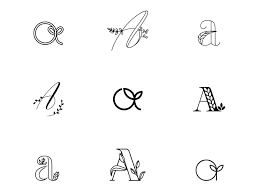 Aa Letter Icon Wedding Logos Lettering