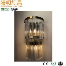 Suits for night fishing, outdoor party, mobile street light, camping and etc. China New Modern Competitive Price Clear Glass Rod Gold Crystal Wall Light For Hotel Lamp China Glass Rod Gold Crystal Wall Light Customized Led Bedside Light
