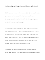 Beli dongeng cinderella online berkualitas dengan harga murah terbaru 2021 di tokopedia! Cerita Asli Dongeng Cinderella