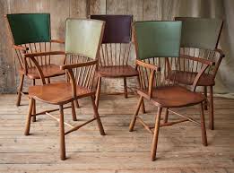 This video shows the building process for a set of six bow back windsor chairs with a black over red distressed milk paint finish by doucette and wolfe. Panel Back Windsor Chair Howe London