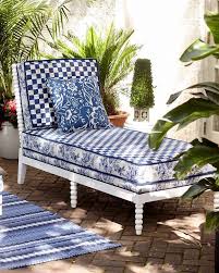 Mackenzie Childs Indigo Villa Outdoor Chaise In 2020 Outdoor Chaise Lounge Used Outdoor Furniture Furniture
