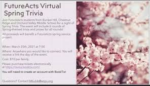 It's like the trivia that plays before the movie starts at the theater, but waaaaaaay longer. Mrs Finn On Twitter Our Futureacts Fall Trivia Was Such A Hit We Re Doing It Again Join The Wt Middle School Futureacts On 3 25 At 7 Pm For Virtual Spring Trivia Register