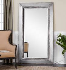 French Farmhouse Style Xl Oversized Silver Leaning Mirror Full Length Dressing Uttermost Oversized Floor Mirror Floor Mirror Silver Wall Mirror