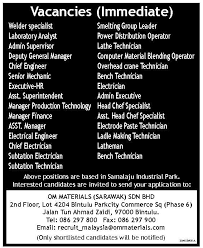 Indeed ranks job ads based on a combination of employer bids and relevance, such as your search terms and other activity on indeed. Bintulu Job Vacancy 2014