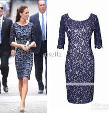 Knee Length Cocktail Dress With 3 4 Sleeve For Older Women Google Search Knee Length Lace Dress Lace Dress Christmas Lace Dress